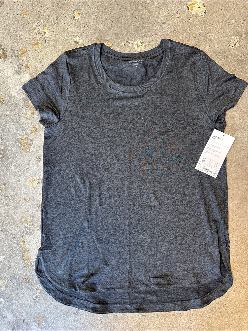Athleta Uptempo Tee in Black Heather Short-Sleeve Crew